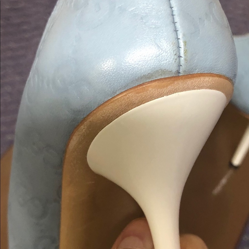 Gucci Light Blue Peep Toe Heels - Picture 6 of 8